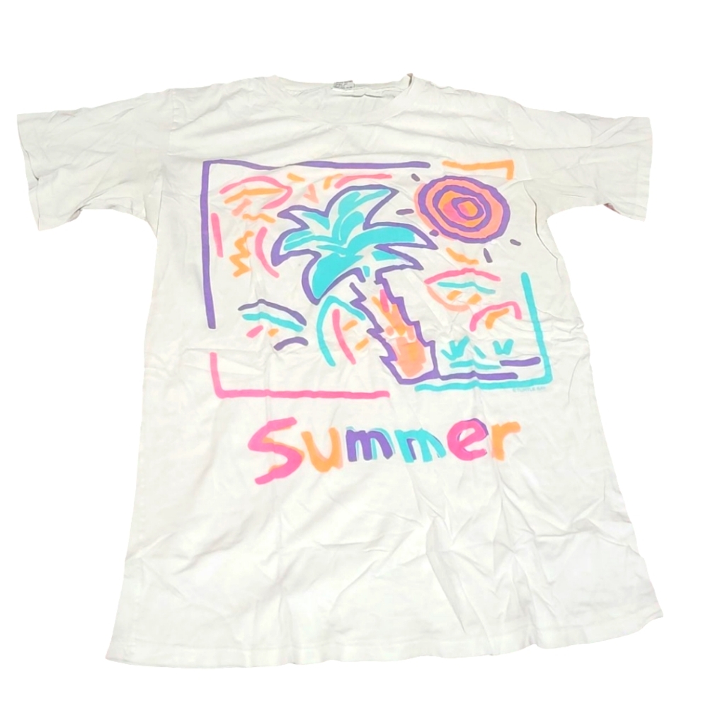 VINTAGE 1980s! TURTLE BAY Summer Vacation Graphic T Shirt